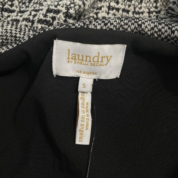 Laundry by Shelli Segal Boucle Jacket Size Small Fringed Hem Edges Cuff Hooded - Picture 10 of 12